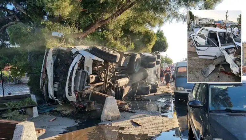 Freni Patlayan Kamyon Trafik Işığında Otomobillere Çarptı, Panik Yaşandı